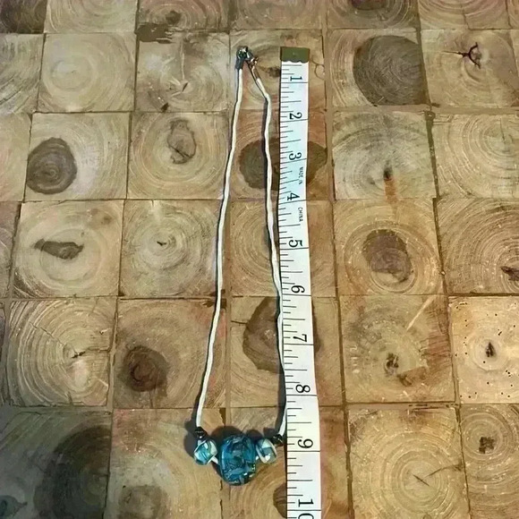 Blue Beaded String Necklace - Picture 8 of 8